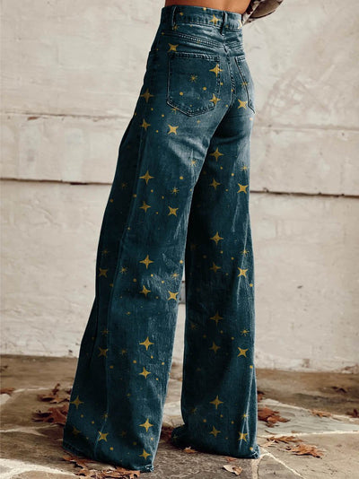 Kylie | Chic Starry Wide-Leg Jeans