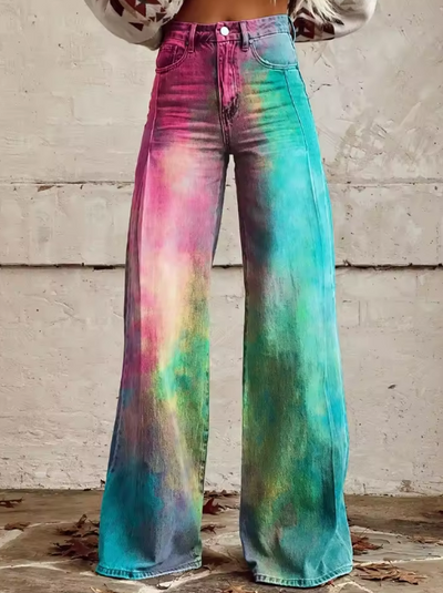 Verity | Tie-Dye Wide Leg Jeans
