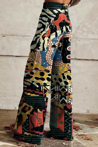 Amelia | Printed Wide-Leg Denim Jeans