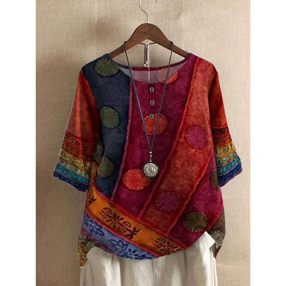 Amelia™ – Colourful boho blouse