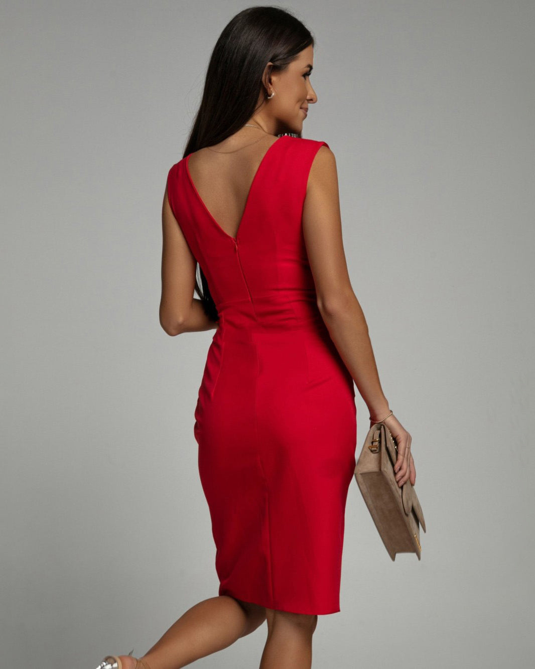 Portia™ Elegant Draped Midi Dress