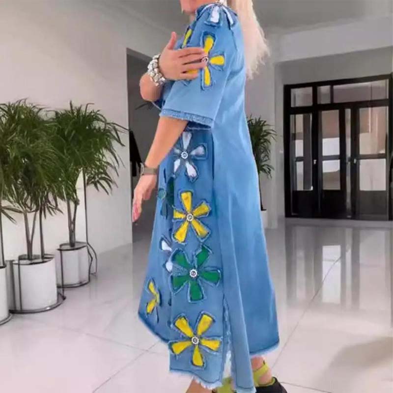 Kalena™ - Casual dress with round neck