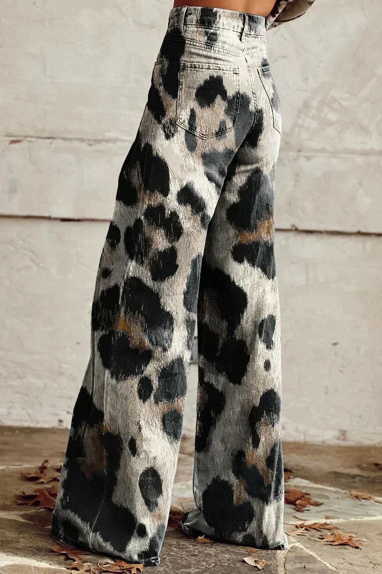 Lorna | Bold Print Wide-Leg Jeans