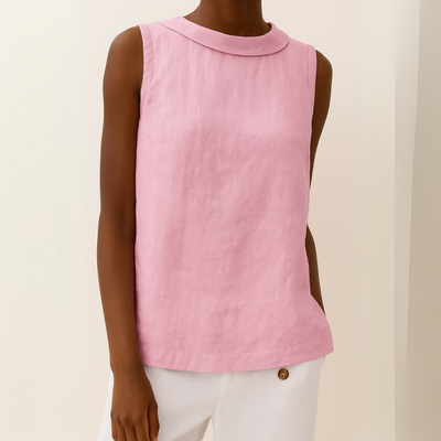 Maria™ | Sleeveless Roll Collar Top
