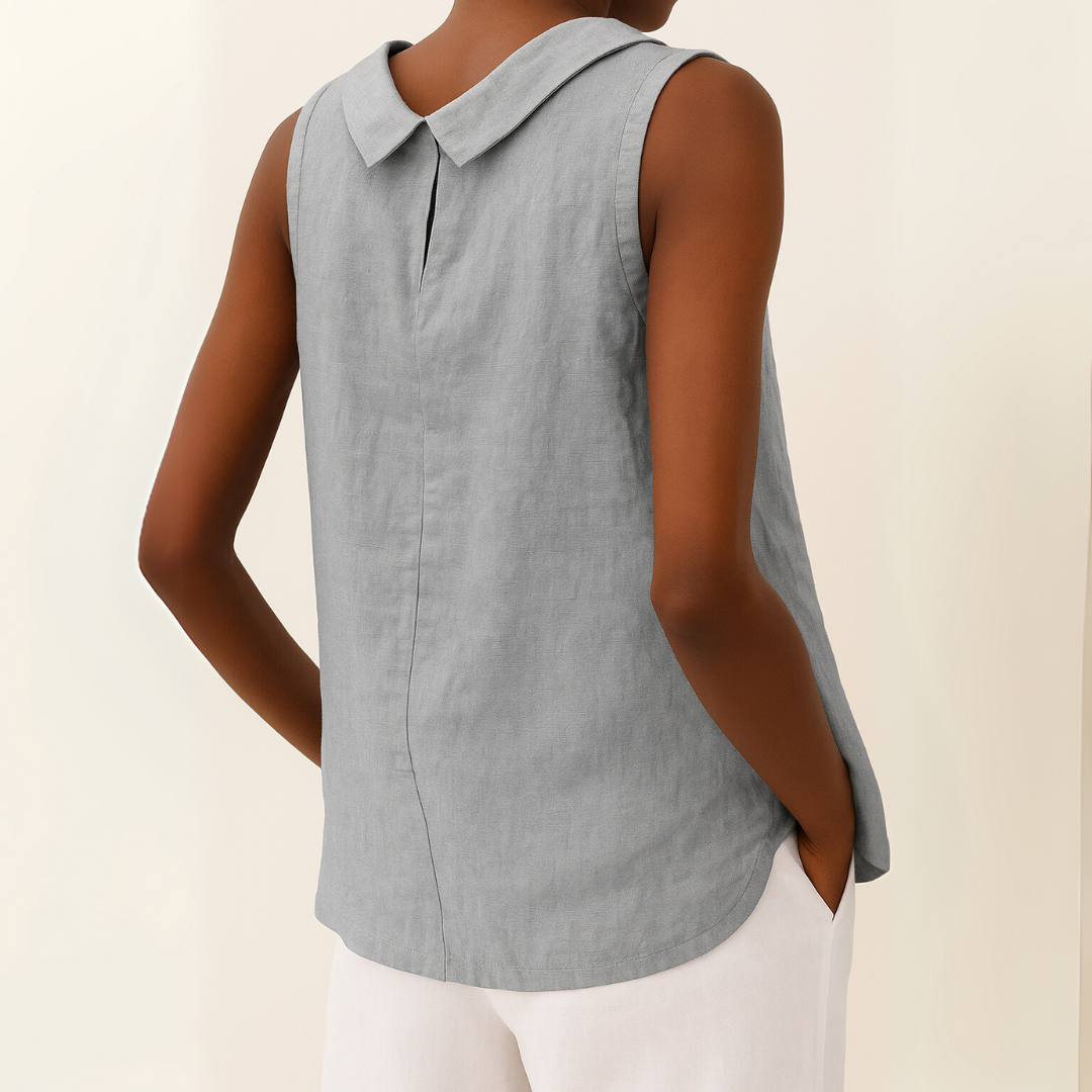 Maria™ | Sleeveless Roll Collar Top