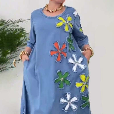 Kalena™ - Casual dress with round neck