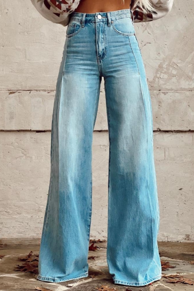 Karen | Trendy High-Waisted Wide-Leg Jeans