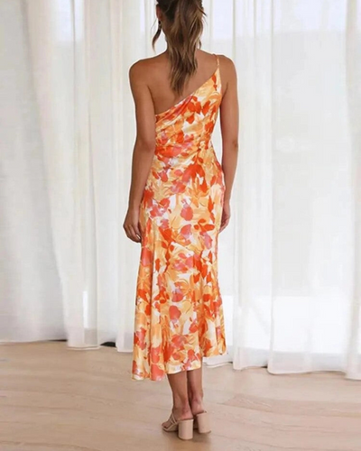 Genevieve™ One-Shoulder Floral Dress
