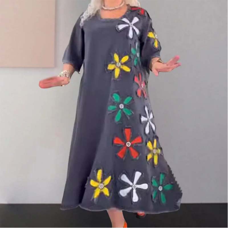 Kalena™ - Casual dress with round neck