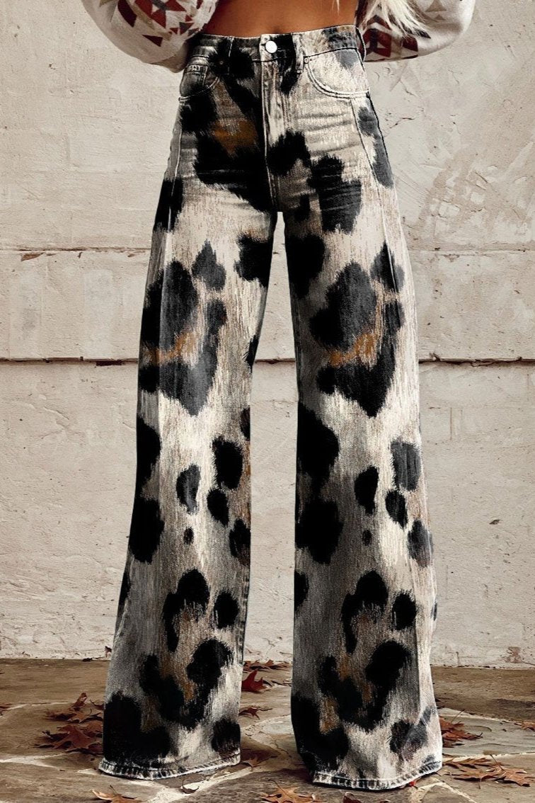 Lorna | Bold Print Wide-Leg Jeans