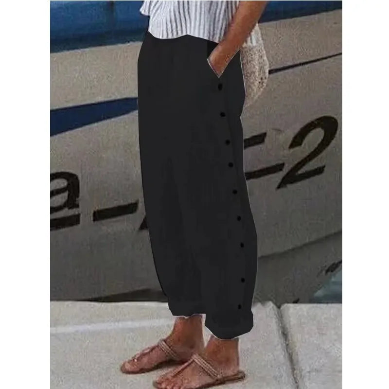 linda - trouser with buttons