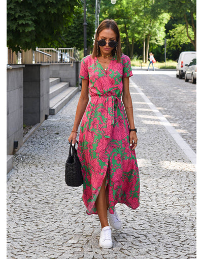 Alina – Floral Wrap Midi Dress