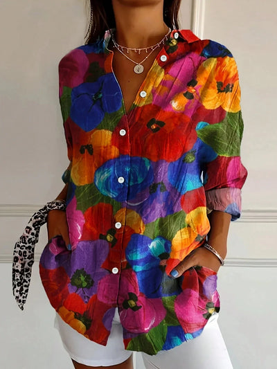 Annika | Colourful Blouse with Playful Print