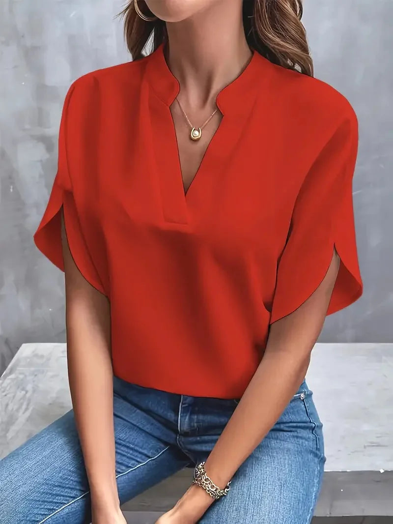 Rosa – Relaxed Fit V-Neck Blouse