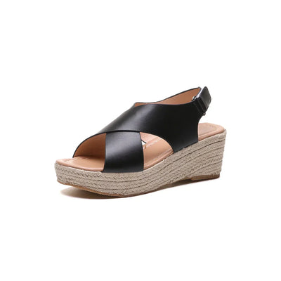 Elaine| Stylish Wedge Sandals with Cross Straps