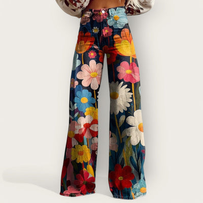 Lauren | Vintage Floral Wide-Leg Jeans
