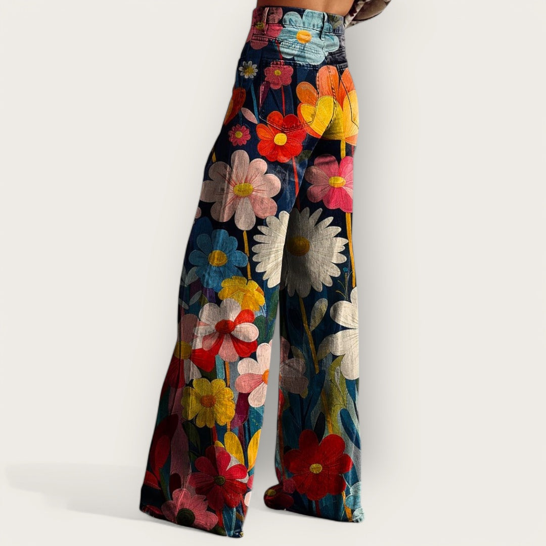 Lauren | Vintage Floral Wide-Leg Jeans