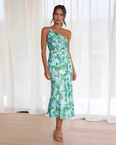Genevieve™ One-Shoulder Floral Dress