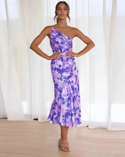 Genevieve™ One-Shoulder Floral Dress