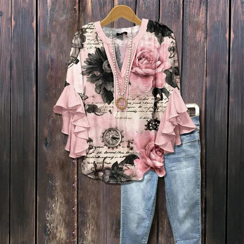 Johanne™ | Vintage blouse with floral print
