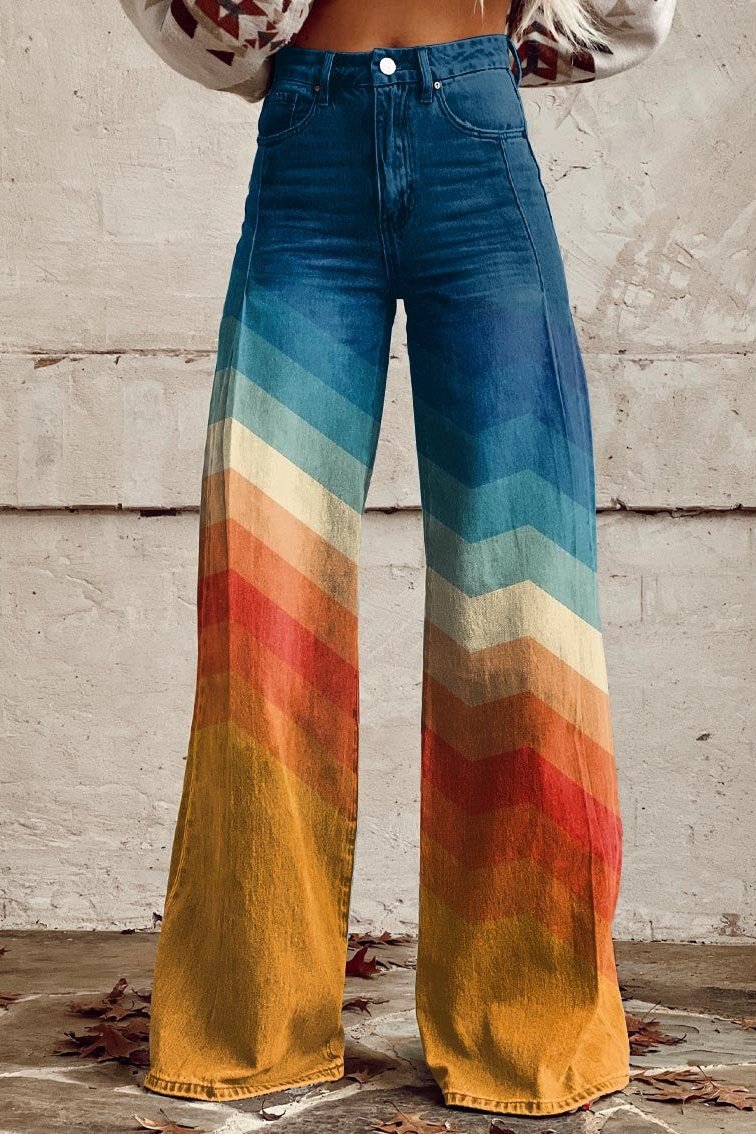 Willow | Ombre Wide-Leg Denim Jeans