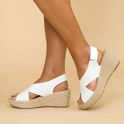 Elaine| Stylish Wedge Sandals with Cross Straps